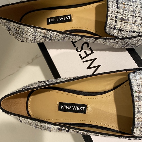 NEW! Nine West Abay Black Multi Fabric Pointed Toe Flats - Picture 4 of 9